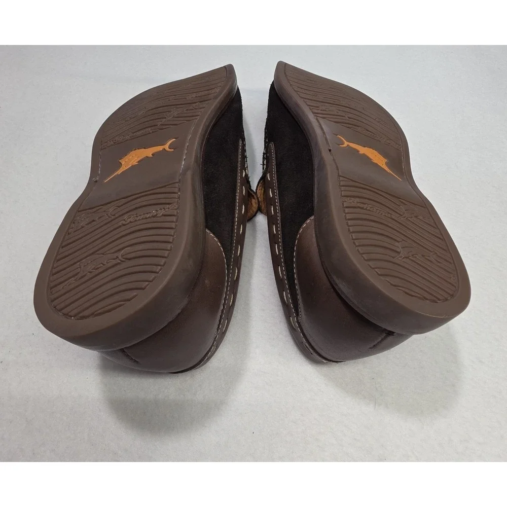Tommy Bahama Mens Loafers 10 M‎ Brown Woven Suede Leather Slip Ons LIMITED USE